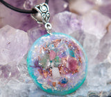 Goddess Pendant Orgone Necklace ~ Heart Chakra Crystals ~ Orgone Crystal Pendant