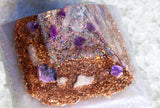 Violet Flame Orgone Celestite Pyramid | Meditation Altar Crystal Pyramid | Crown and Third Eye Chakra Crystals