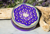 Violet Flame Orgone Flower of Life Plate | Cosmic Connection