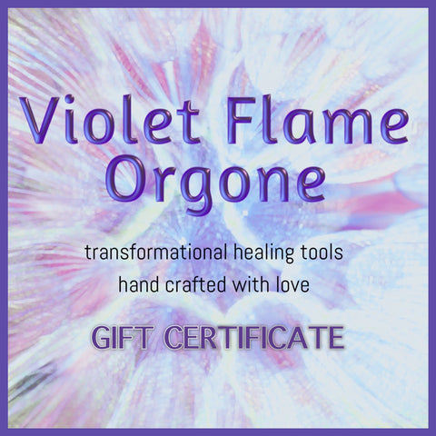 Violet Flame Orgone Gift Card Healing tools Hand Crafted