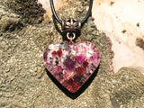 Ruby Heart Pendant ~ Violet Flame Orgone Necklace ~ Orgone Shungite Pendant
