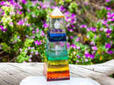 Chakra Obelisk ~ Violet Flame Orgone ~ Rainbow Chakra Crystals